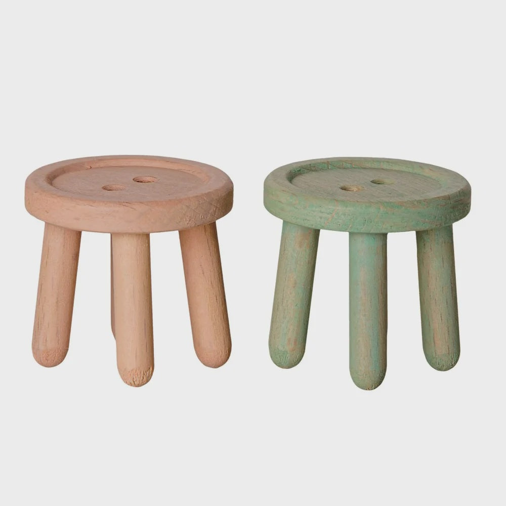 Maileg Stool Set Mouse Light Rose and Light Mint