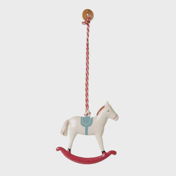 Maileg Metal Ornament Rocking Horse Red