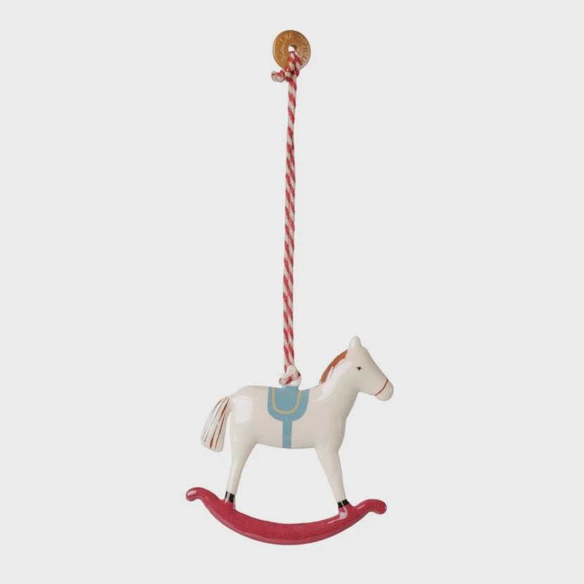 Maileg Metal Ornament Rocking Horse Red