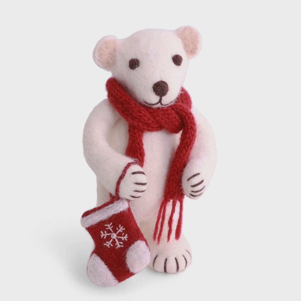 Polar bear medium with stocking