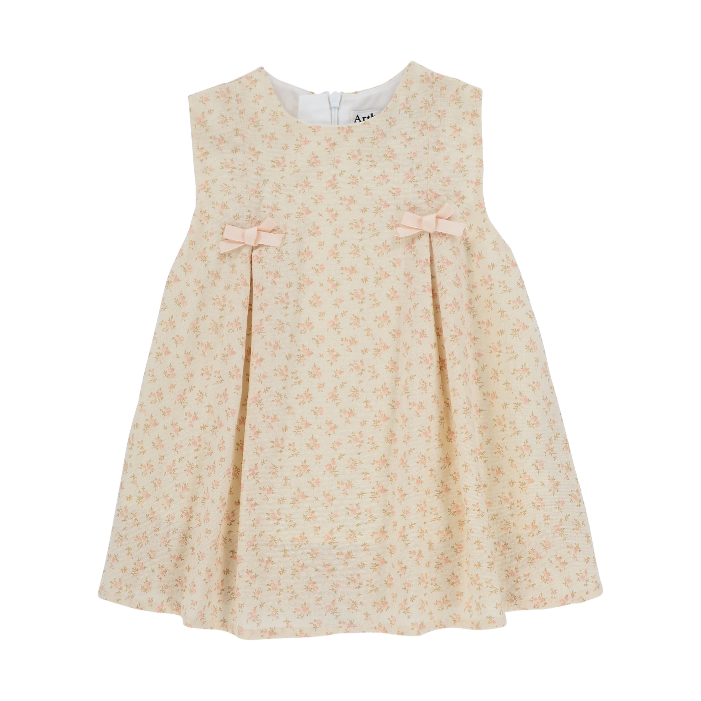 Dusty Rose Peach Bow Dress