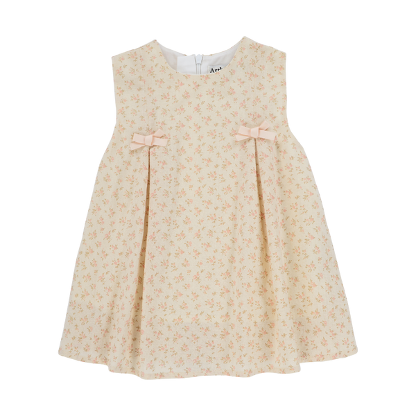 Dusty Rose Peach Bow Dress