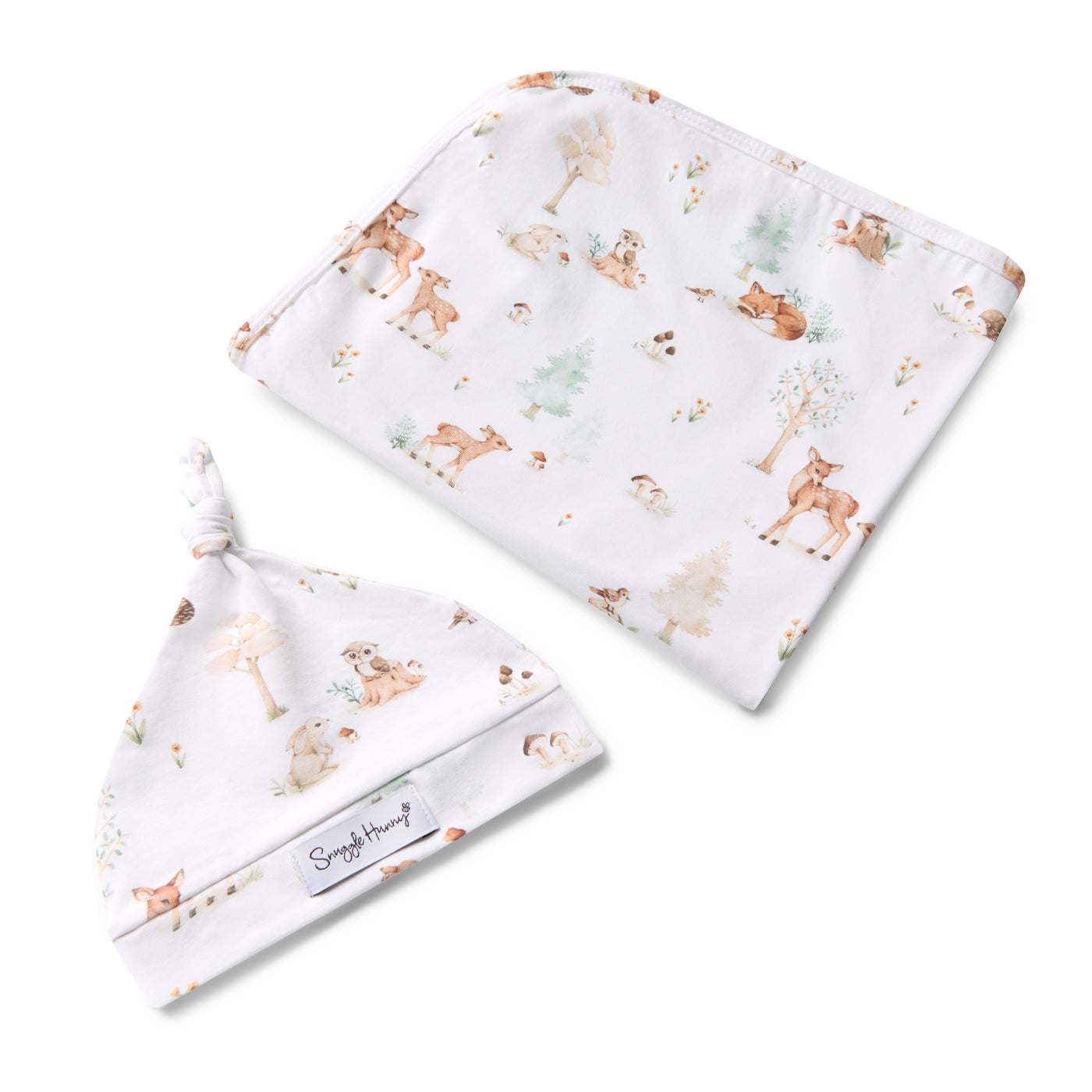 Woodland Tales Organic Wrap & Beanie set