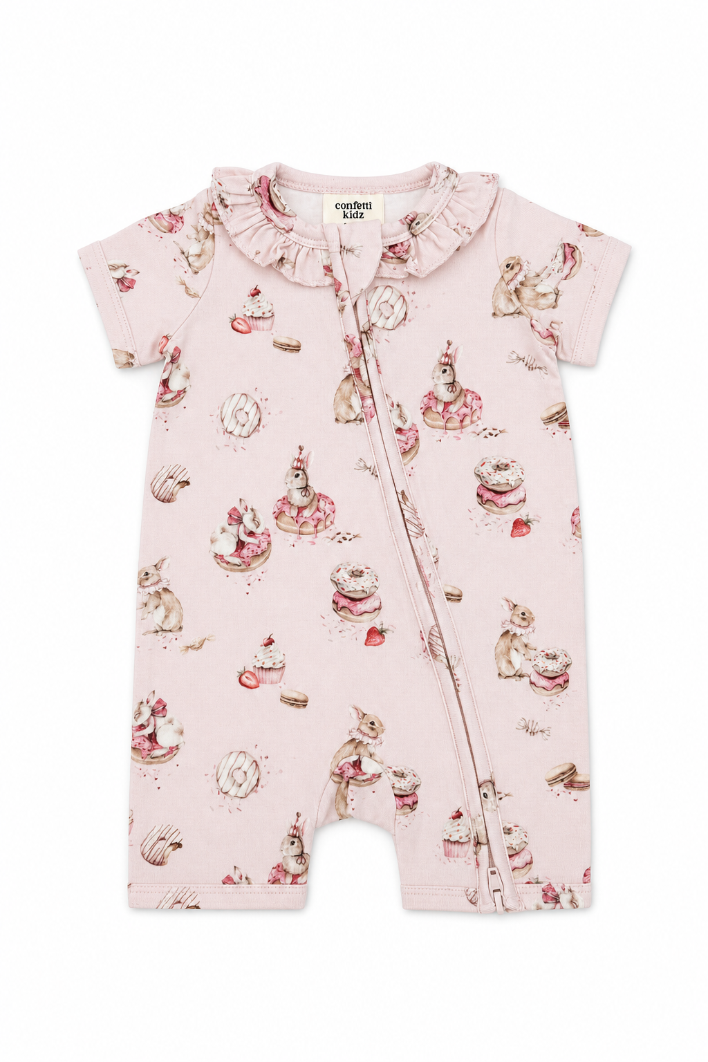 Sugar Bunnies Zip Romper