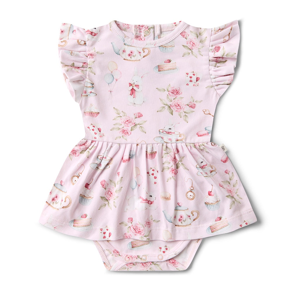 Alice’s Tea Party Short Sleeve Organic Dress