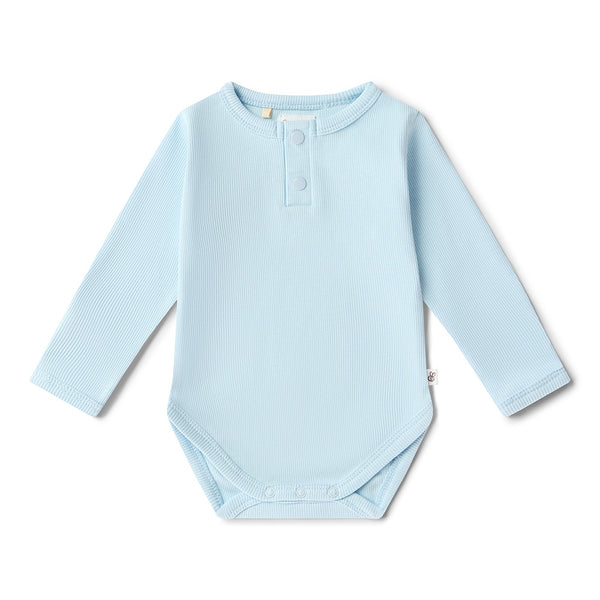Baby Blue Organic Long Sleeved Bodysuit