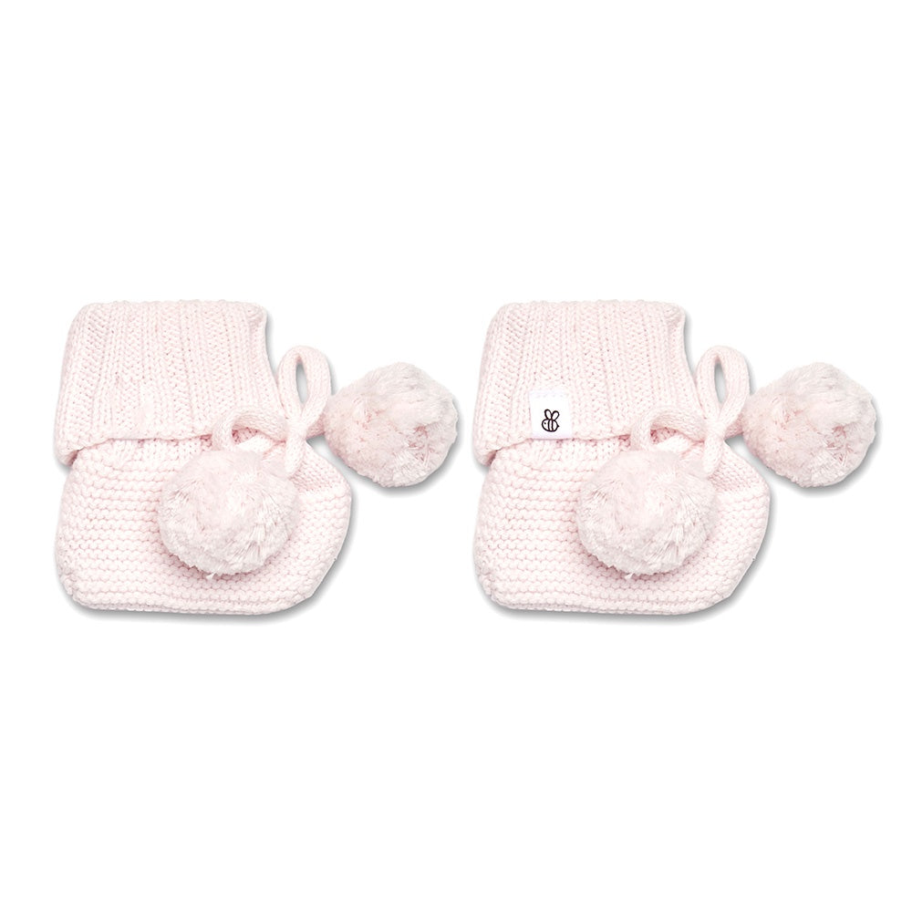 Blush Pink Organic Cotton Knit Booties