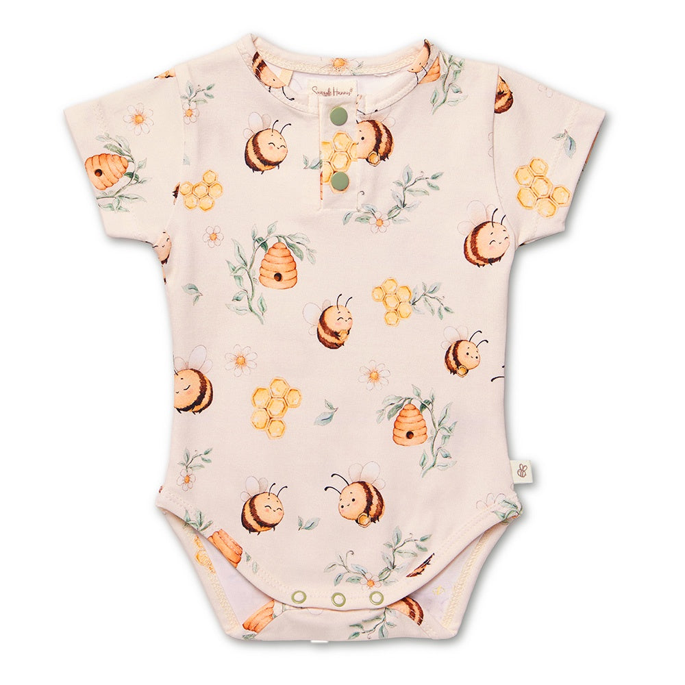 Bumblebees Short Sleeved Organic Bodysuit