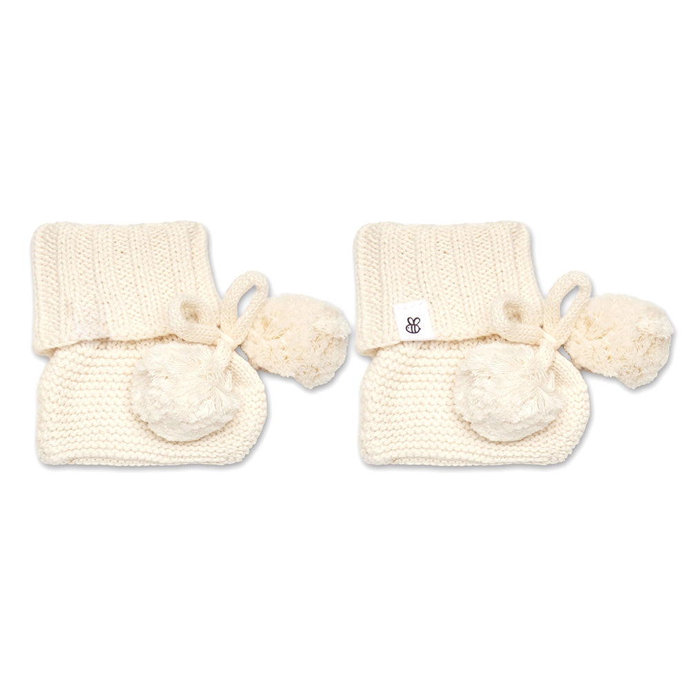 Cream Organic Knit Bootees