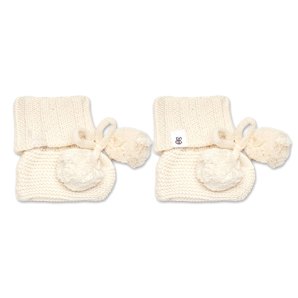 Cream Organic Knit Bootees