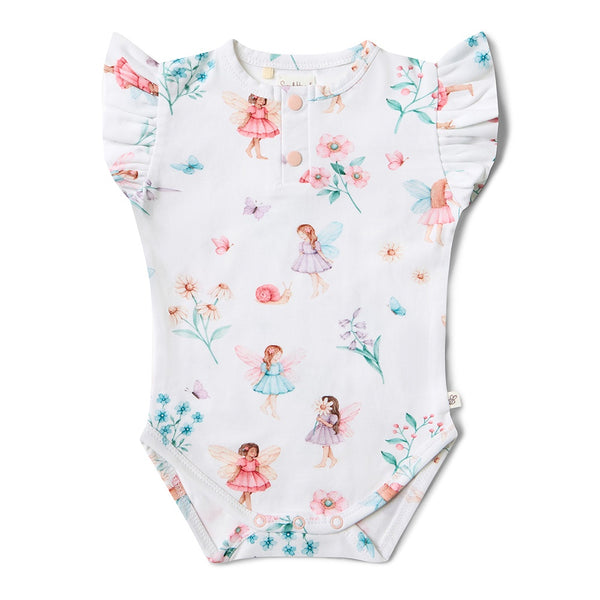 Fairy Garden Organic Short Sleeve Bodysuit with Frill