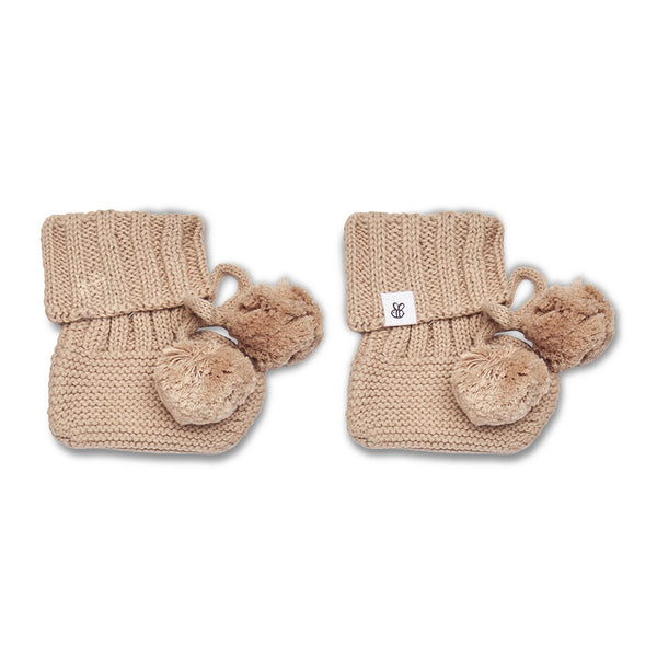 Hazelnut Organic Cotton Knit Booties