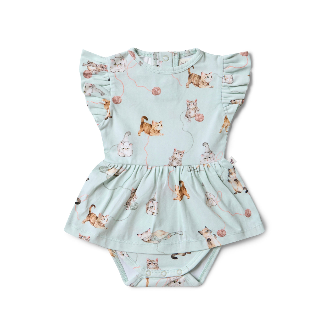 Kittens short sleeved organic dress