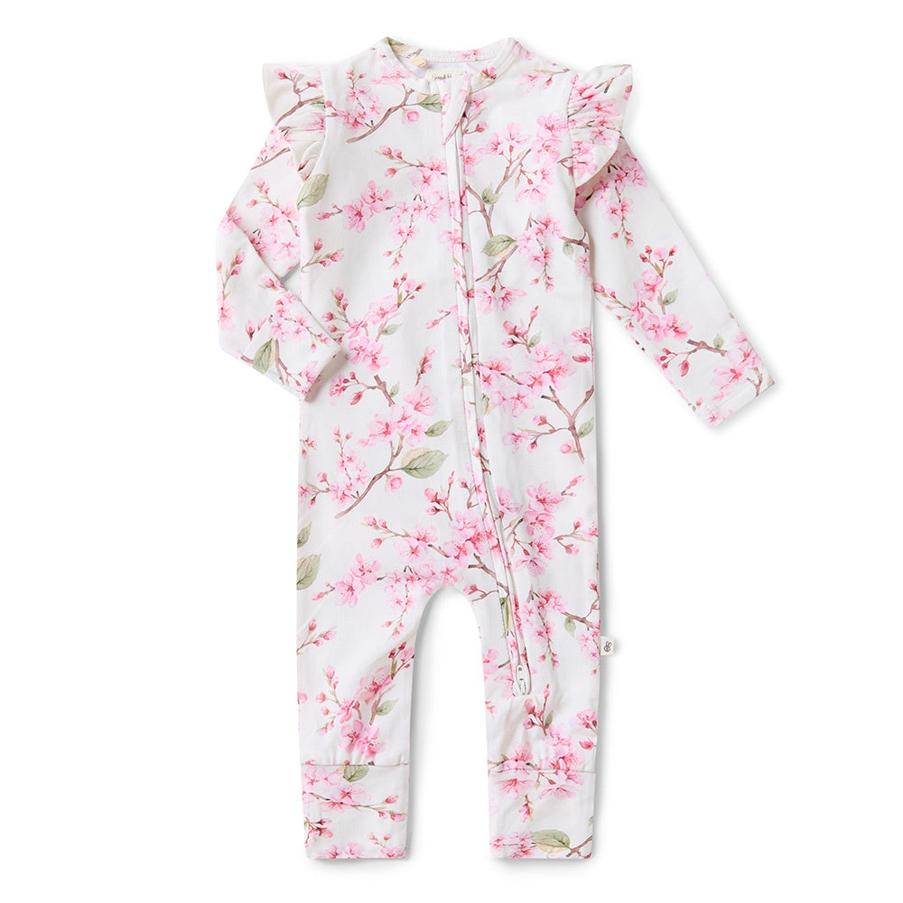 Cherry Blossom Organic Snugglesuit Convertible Romper