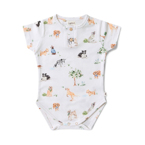 Dog Park short sleeved Organic Bodysuit