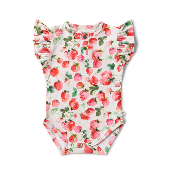 Strawberry Organic Short Sleeved Bodysuit