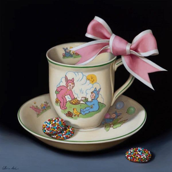 Still life with pink bow