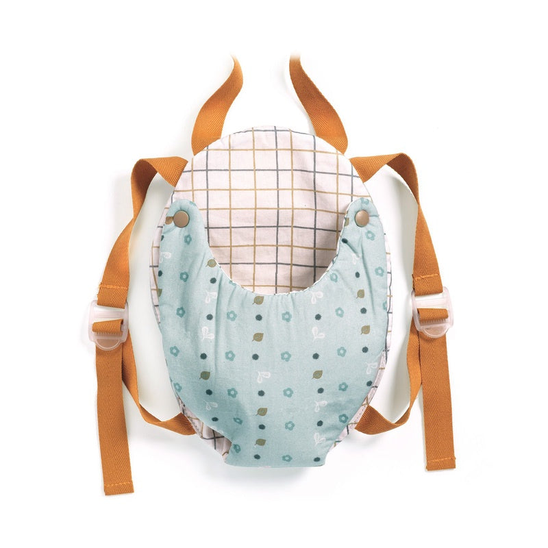 Djeco Blue grey baby doll carrier
