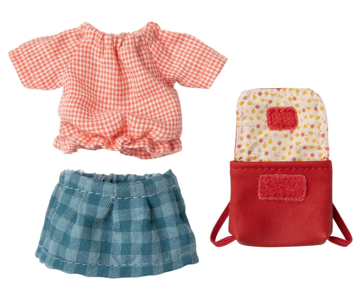Maileg Clothes and bag red for big sister mouse