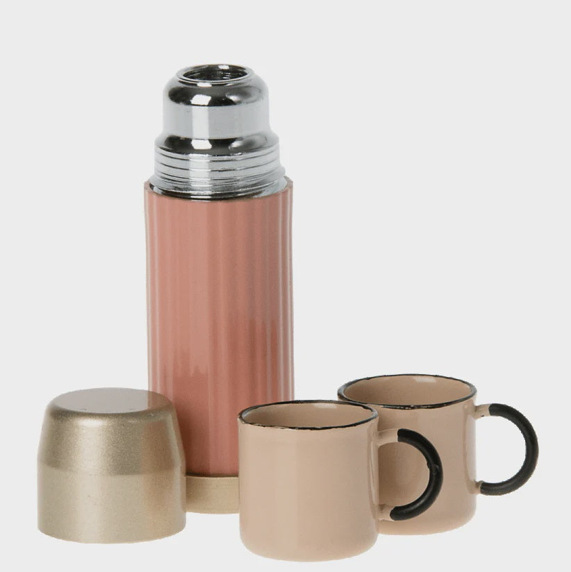 Maileg Miniature Thermos and cups Coral